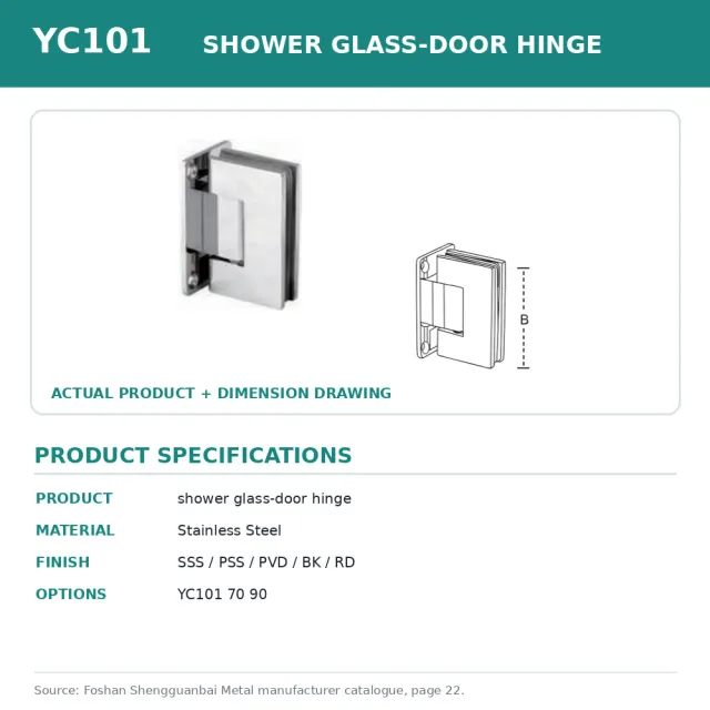 Shengguanbai bisagra para puerta de vidrio de ducha YC101