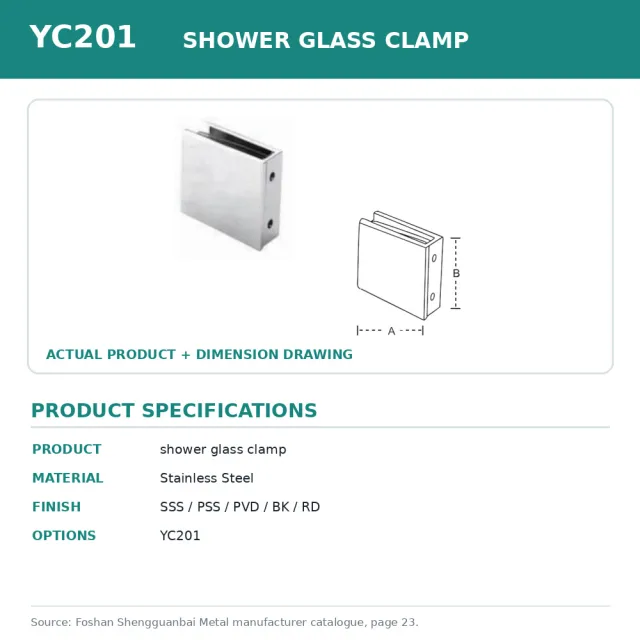 Shengguanbai pinza para vidrio de ducha YC201