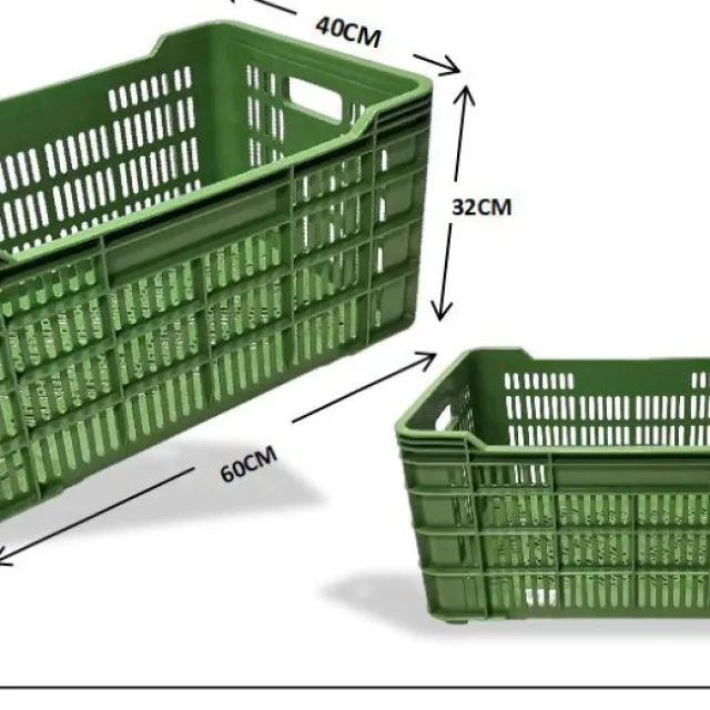 Plastic crate 40 kg Green