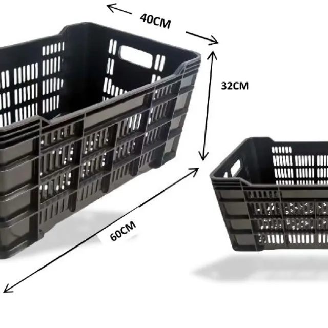 Plastic crate 40 kg Black