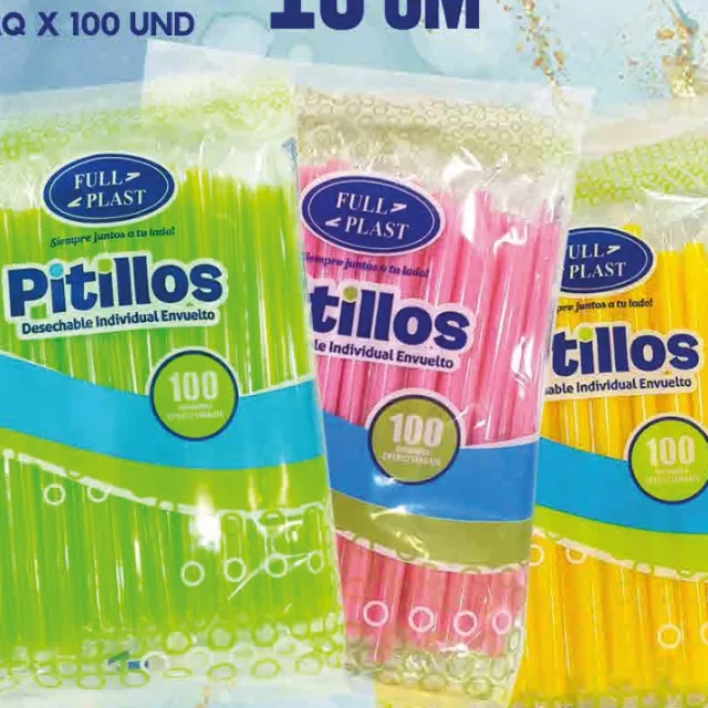 FULL PLAST Individually wrapped frappe straw 19 cm