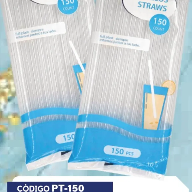 FULL PLAST Drinking straw 26 cm Clear